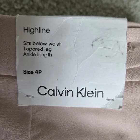 NWT Calvin Klein Pants Highline Tapered Leg Ankle Length Pink Women's Pants 4P - Picture 4 of 5